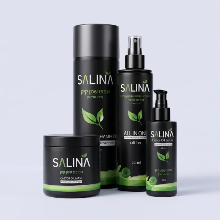Salina Castor Oil Collection hair care set for repair and strengthening